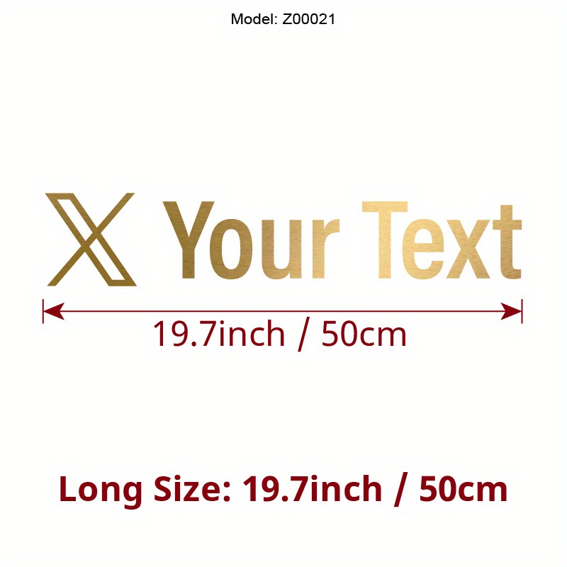 1pc Customizable Text Name Car Stickers For X My Name Social Software Vinyl Decal Window Door Motorcycle Bicycle Sticker, Matte End, Glass Surface Compatible, Self-adhesive Mount, Single Use