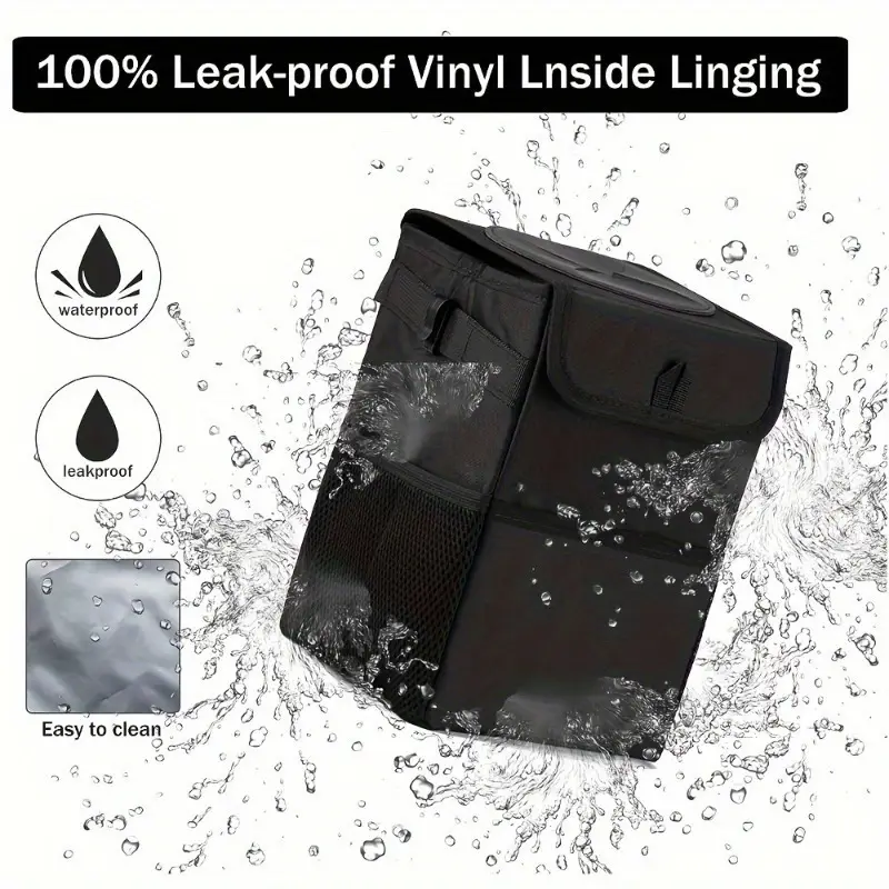 Leakproof Car Trash Can - Auto Garbage Bin for Cars & SUVs Leakproof Car Trash Can - Auto Garbage Bin for Cars & SUVs