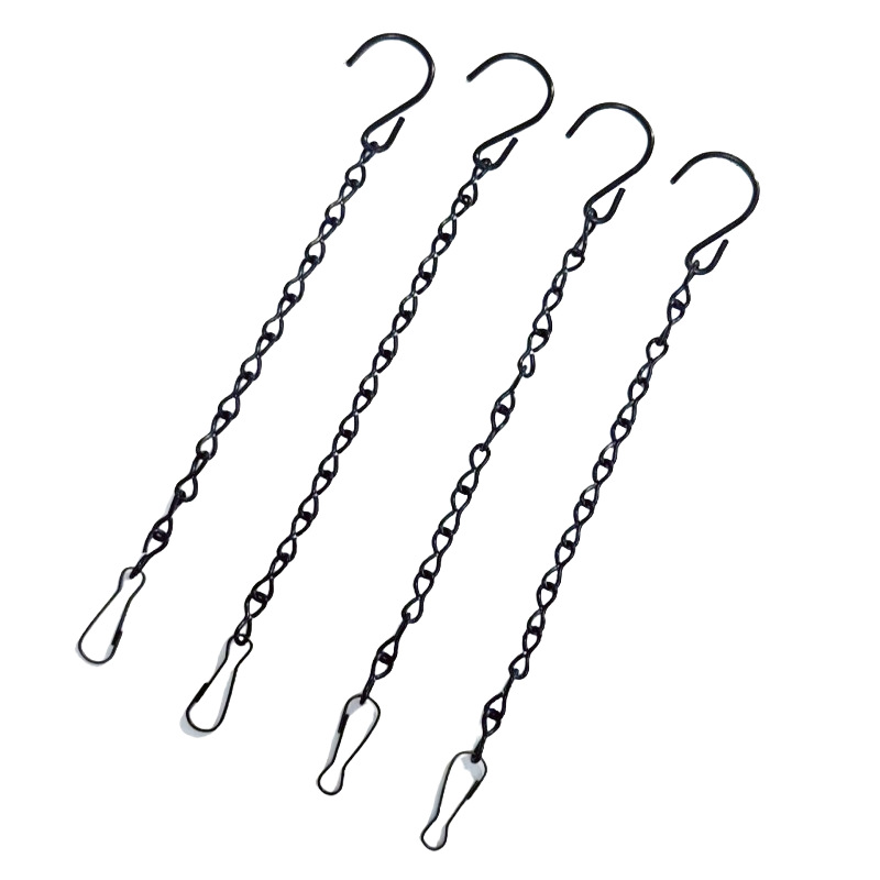 TEMU Black Hanging Chain With S-hook - Adjustable Iron Plant Hanger Suitable For Indoor/outdoor Use, Hanging Plants, Bird Feeders, Lanterns, And