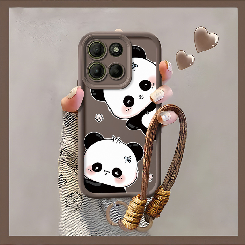 TEMU Phone Case: New Cute Cartoon Panda Print Phone Case Suitable For Moto G15| G86/ G56/ G75 Protective Soft Tpu Shell Shockproof Phone Cover With