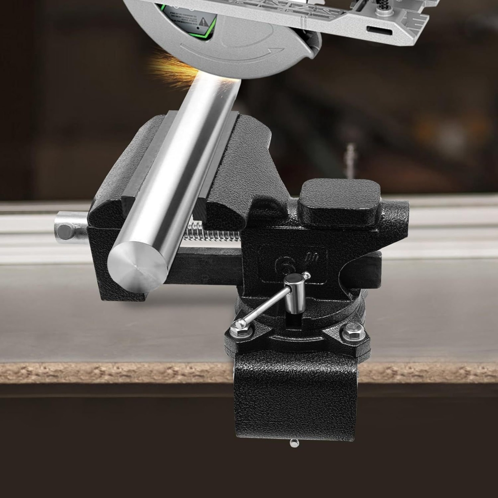 Image of Bench Vise, 6 Inch Heavy Duty Table Vise For Workbench, 2in 1 Bench Vice With Multifunctional Soft Jaws 270° Swivel Base Home Vise For Woodworking Workshop Welding Diy