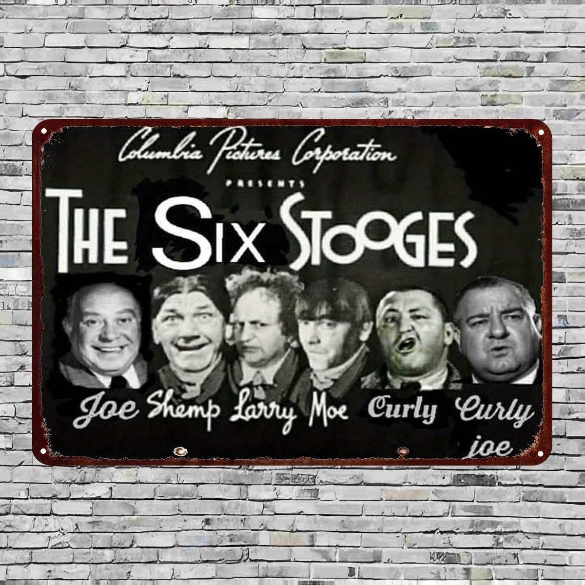 Retro 'The Three Stooges' Tin Metal Signs Home Décor Timeless