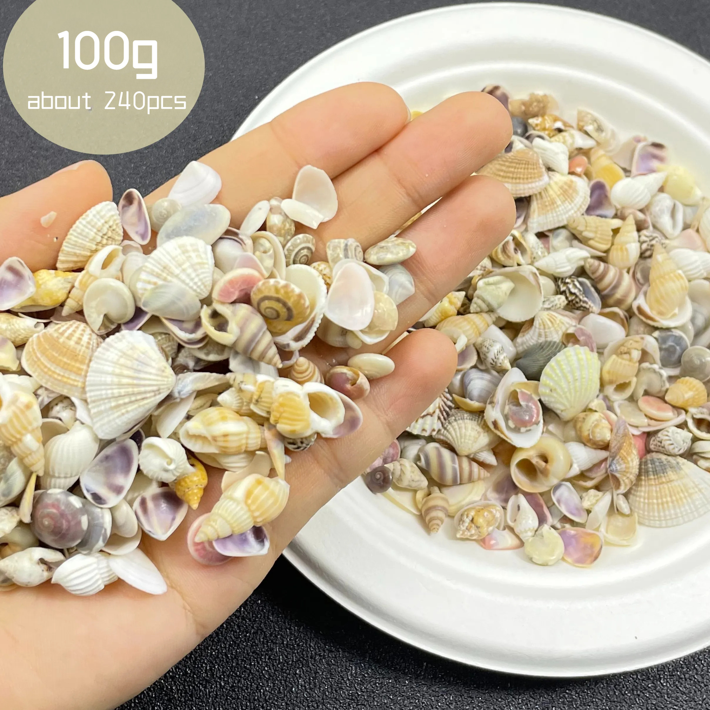 TEMU Colorful Mini Shell Sand Mix Bag, 100g, Suitable For Diy Crafts, Scrapbooking, And Aquarium Decorations, Resin Material, With Natural , For Aquarium Decoration