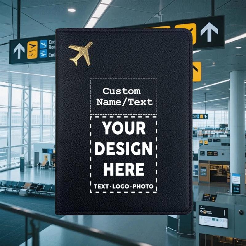 TEMU Personalized Custom Name Passport Holder & Id Case Suitable For Boarding, Lockable Locking Mechanism, Thickened Pvc Travel Document Protector