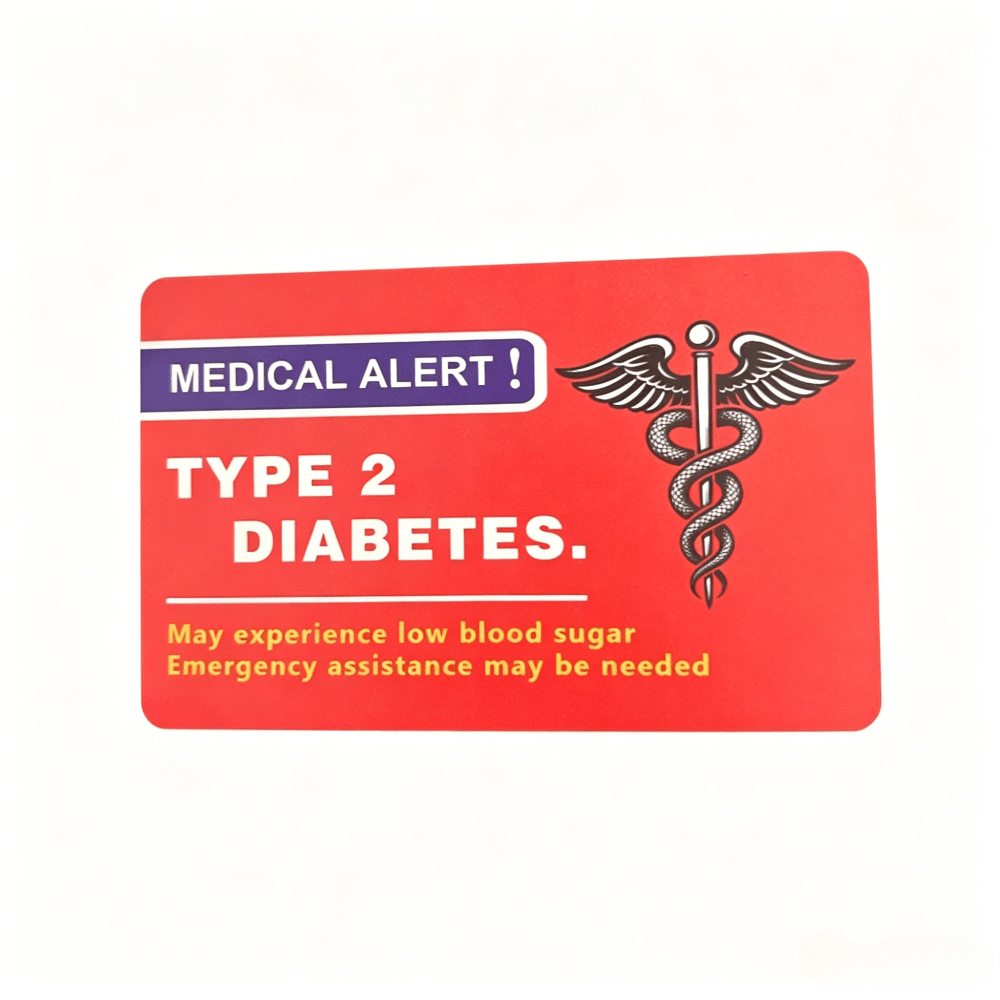 TEMU Type 2 Diabetes Reminder Card, Pvc Material, Suitable For Wallet Inserts