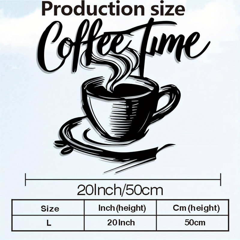 TEMU 1pc Of Metal Art Featuring A Coffee Quote - An Iron Wall Decoration With A Steaming Mug And Script, Perfect As A Christmas Gift For Coffee Shop