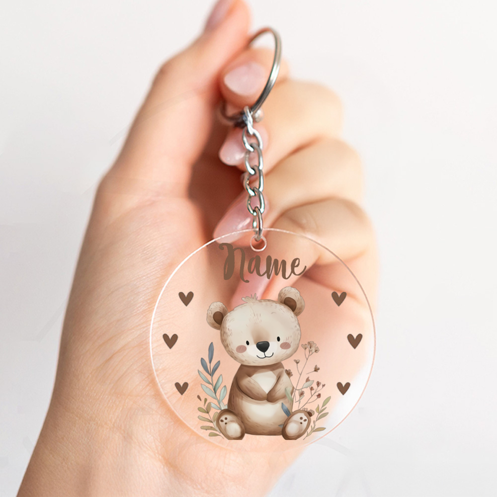 TEMU Portachiavi personalizzato serie animali della foresta - personalizzato, ciondolo portachiavi, ciondolo resistente i , regalo per le feste,