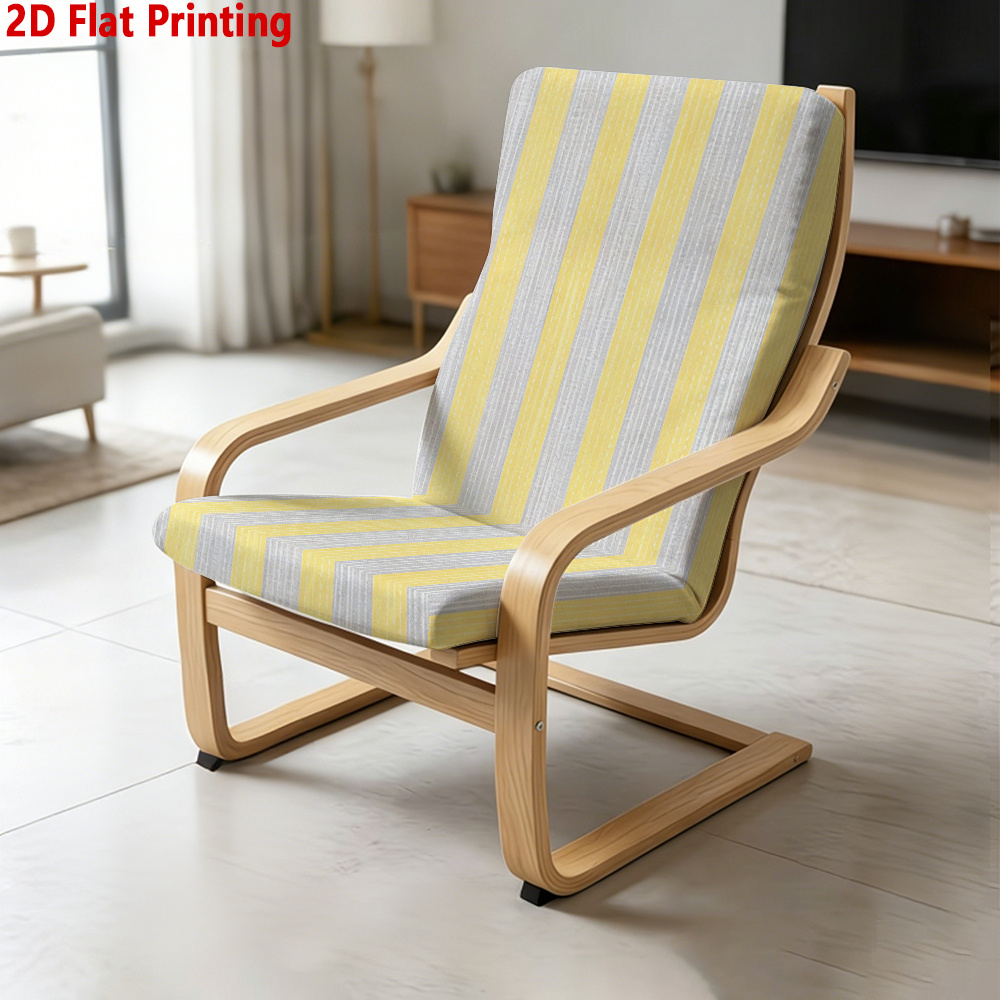 TEMU Jit1pc, 2D para Silla, para Sillón con Estampado de Rayas Amarillas y Grises, Protector de Cojín, para Reclinable, Adecuada para , Día de San
