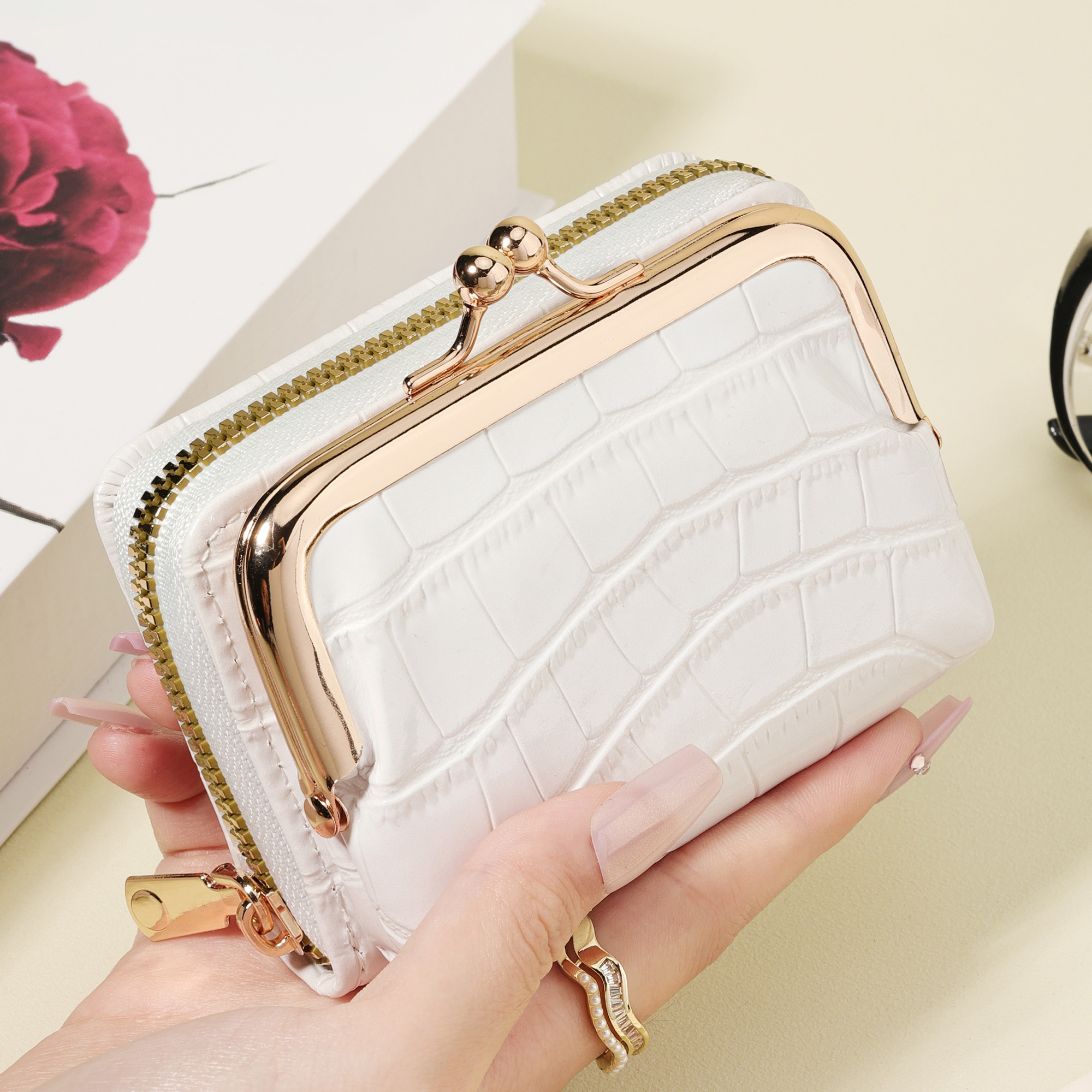 TEMU New Women's Wallet, Multi-card Slot Function Wallet, Elegant Folding Zipper Wallet For Women, Detachable Multifunctional Large Capacity Women's