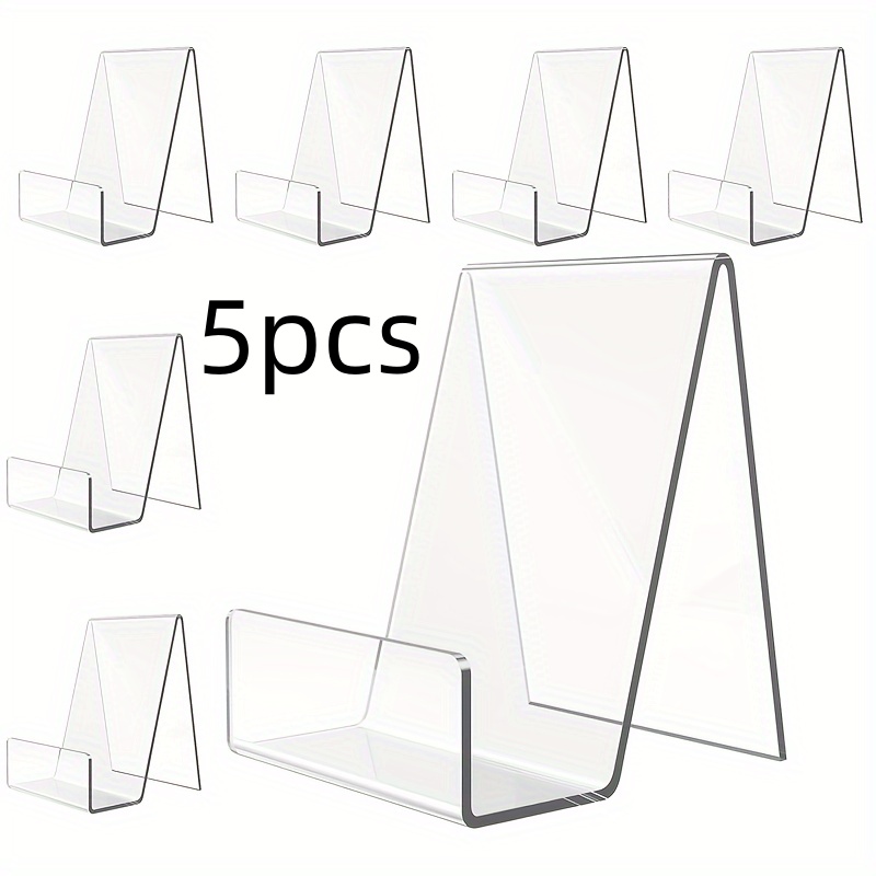 TEMU 5 Heavy-duty Transparent Acrylic Bookshelves, Open-front Design- Sturdy Shelves, Suitable For Home, Office, Library- Space-saving Transparent