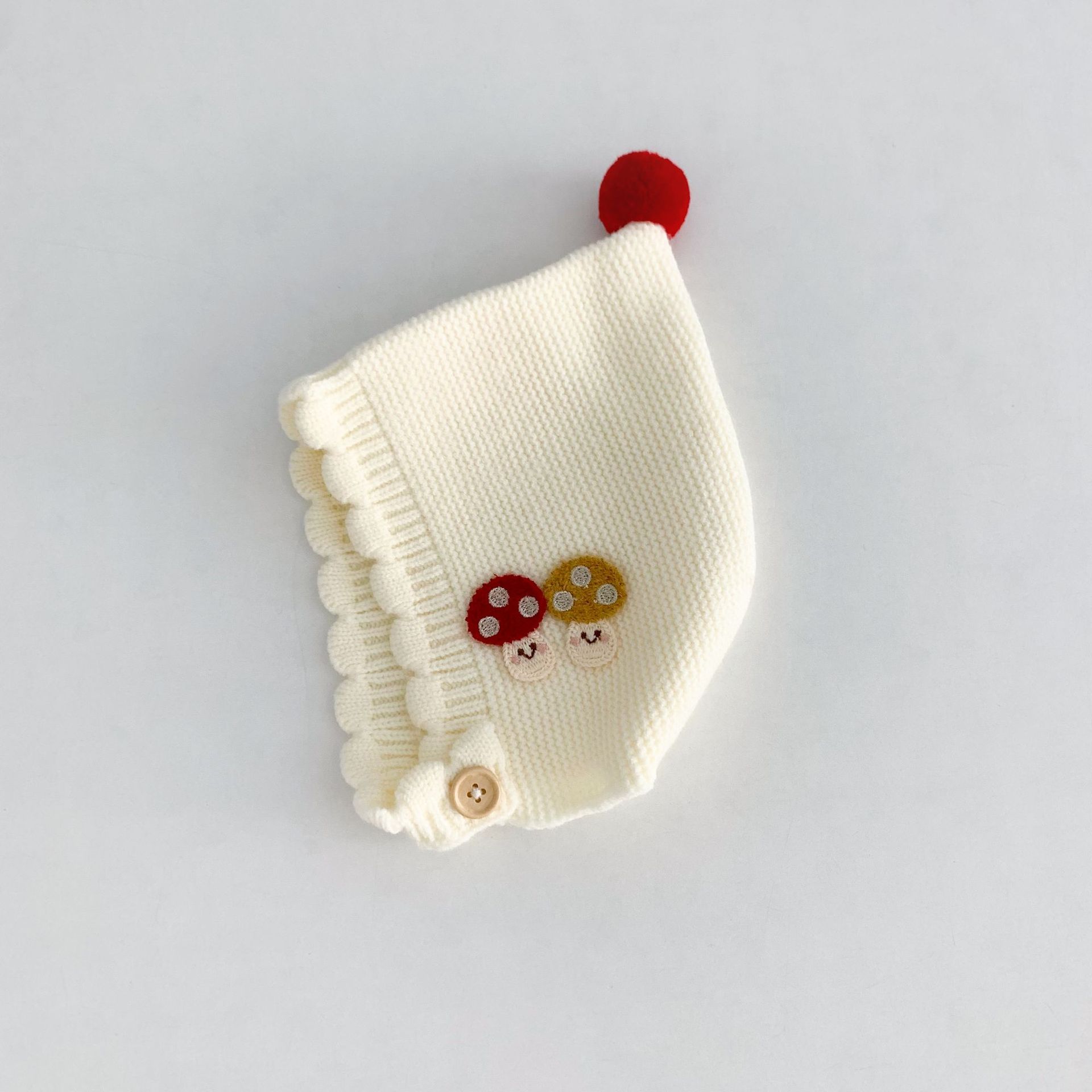 Image of A Korean-style Knitted Hat For Children, A Warm And Cute Pointed Ear-flap Hat For Baby's Autumn/winter Outfits, Stylish And Versatile
