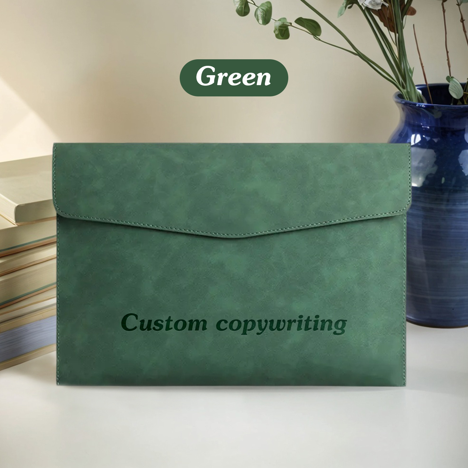 TEMU 1pc Customized Laser Engraved A4 File Folder | Personalized Name, Magnetic Closure, Large Capacity Document Organizer, Ideal For Business,