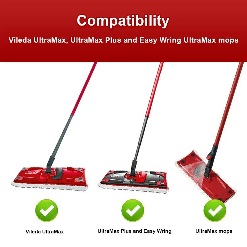 2pcs quick dry microfiber mop pads reusable washable compatible with vileda     details 1