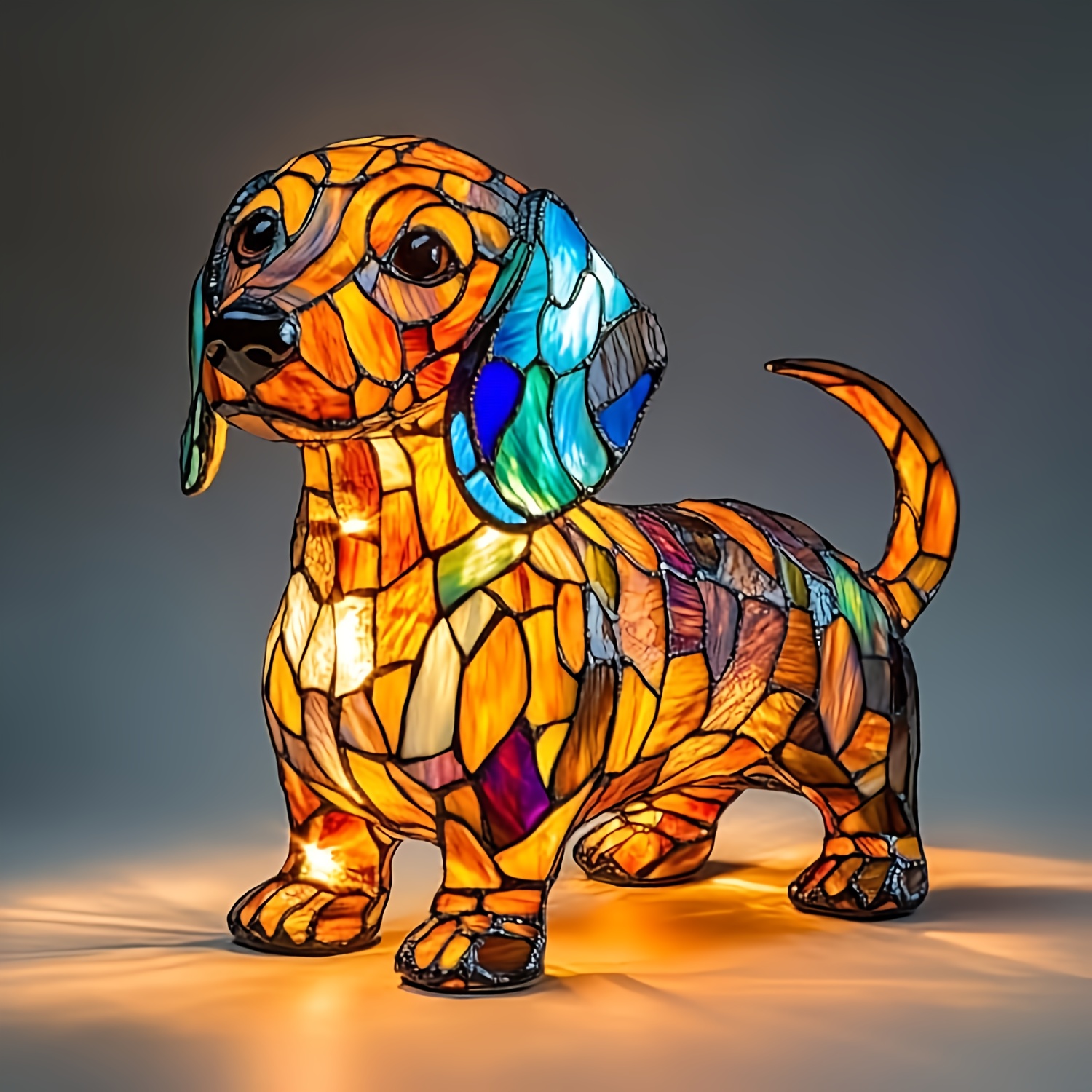 TEMU Cute Dachshund Night Light, Led Night Light, Painted Style Decoration, Unique Decor, Designed For Dog Lovers And Fans, Room Lighting, A Cozy