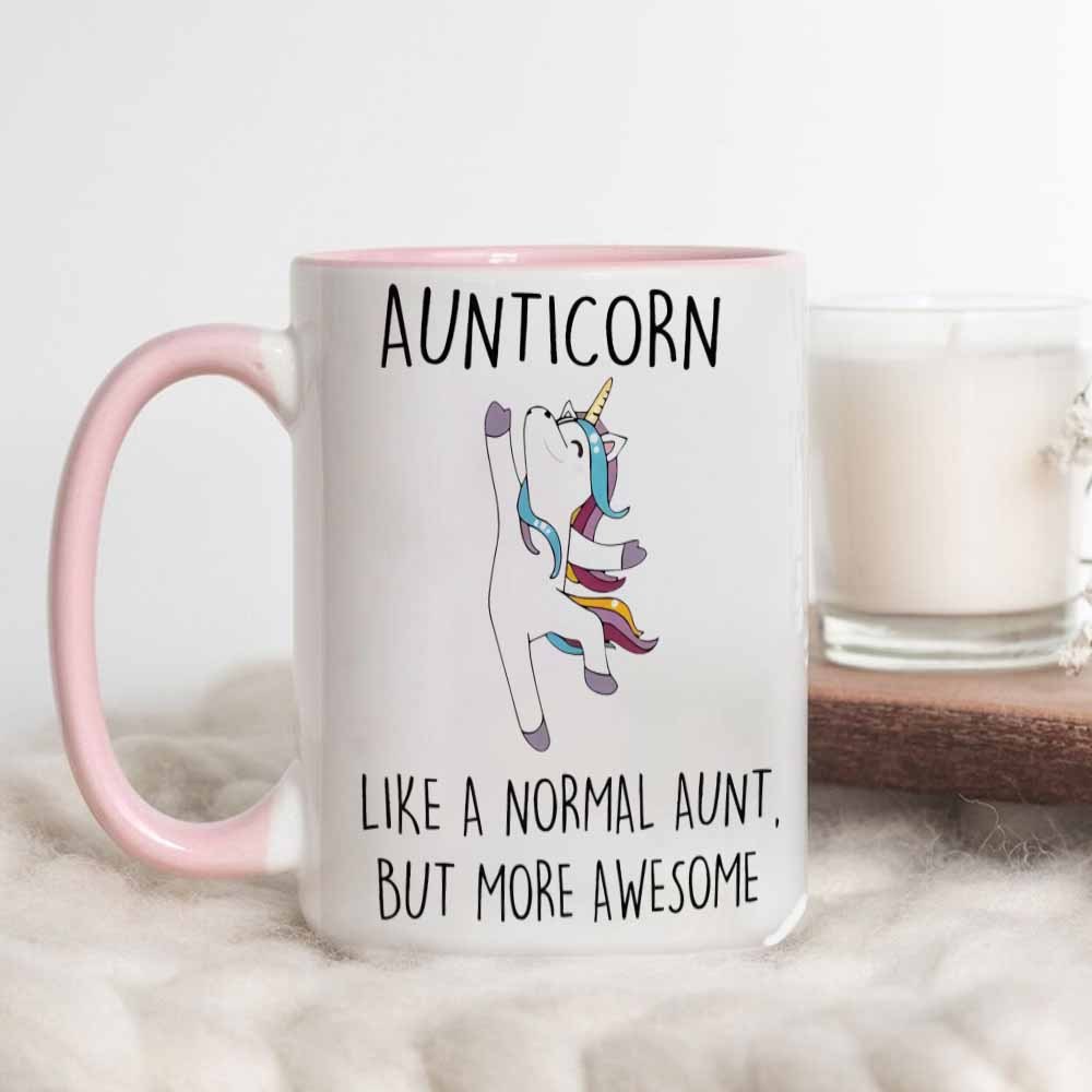 Image of 1pc Of A Fun Aunticorn Unicorn Mug, Suitable For Coffee Or Juice, With A Capacity Of 11 Ounces (360 Ml), Perfect As A Gift