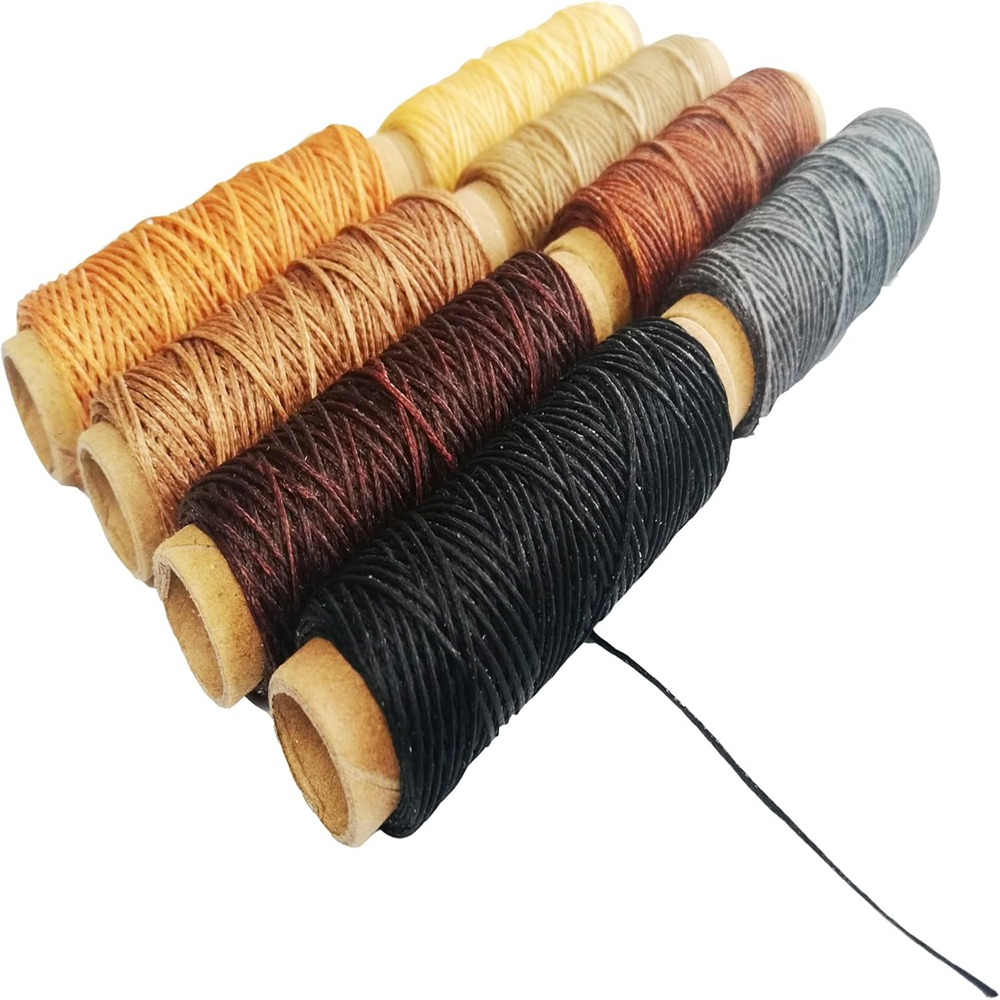 TEMU Hilo encerado de cuero 150D de 240 m, para artesanía de cuero DIY, diámetro 0.8 mm, 8 colores, tamaño 33 por pieza