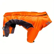 reflective adjustable dog jacket full bodied winter coat with leash attachment orange gray sizes extra small to large for all breeds reflective dog safety secure closure sturdy dog clothing dog winter clothes details 4