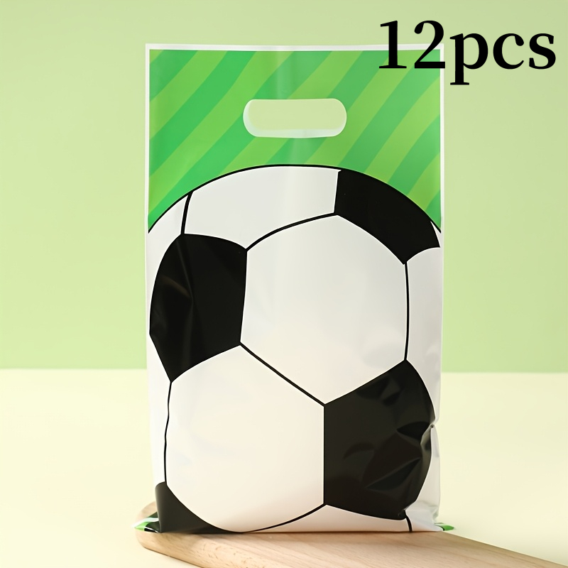 TEMU Gift For Her/him 12pcs Pack 12pcs Soccer Themed Gift Bags Suitable For Birthday Parties, Baby Showers, Sports Events - Party Decorations With