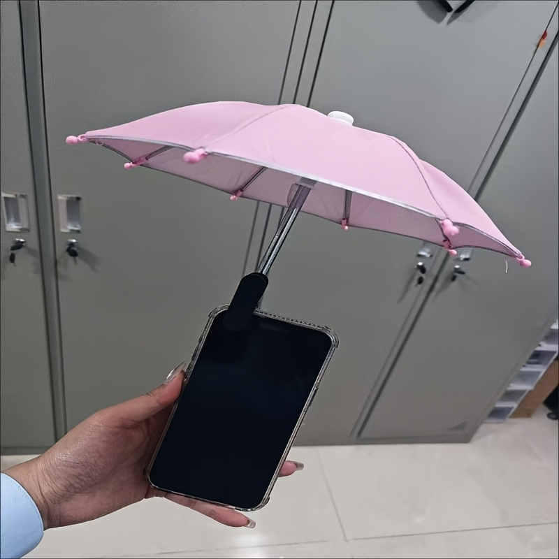 TEMU Pare-soleil de téléphone extérieur avec petit clip, parasol de pot de fleurs - Hauteur réglable, mini parapluie avec clip pour une installation