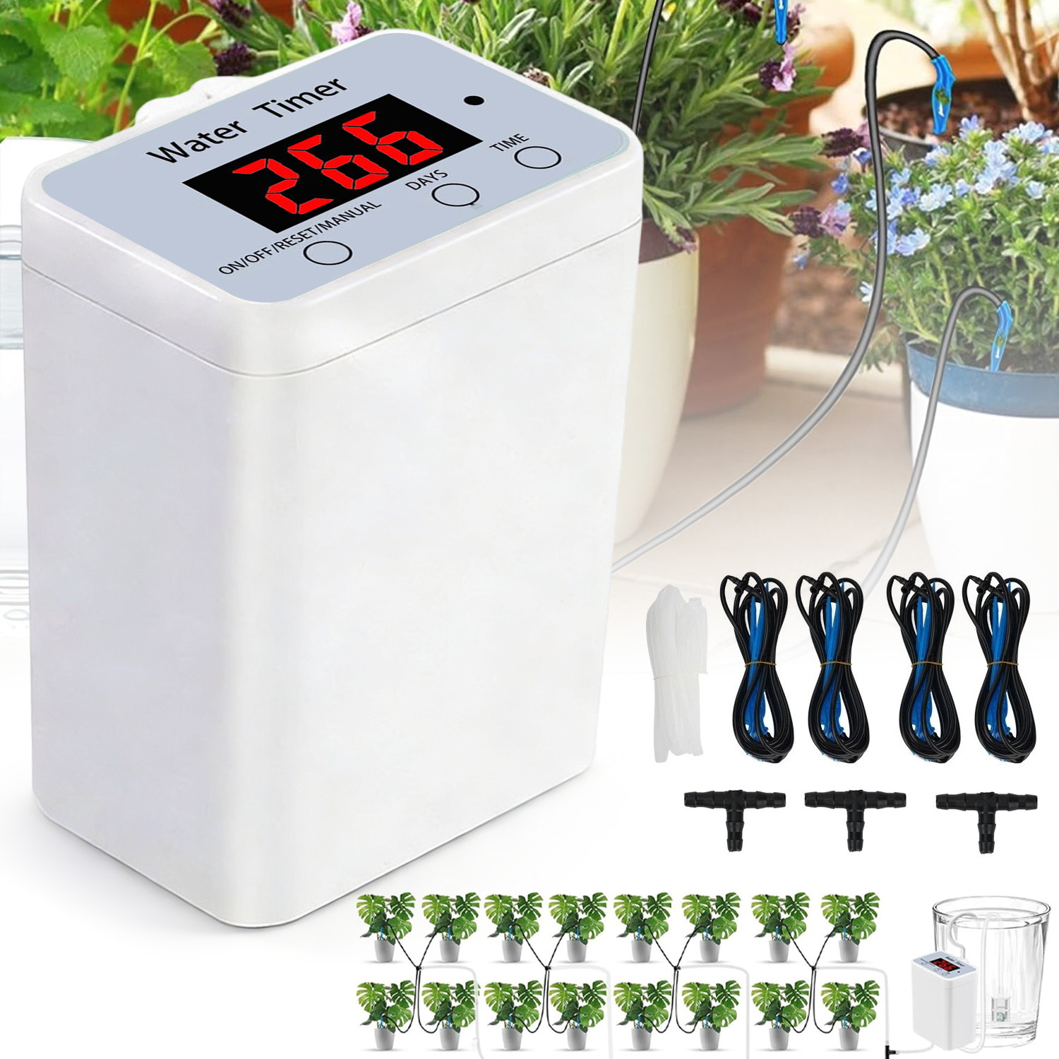 Drip Irrigation Set, Self-watering System For Houseplants, Plant Drip Irrigation Tool For 16 Potted Plants