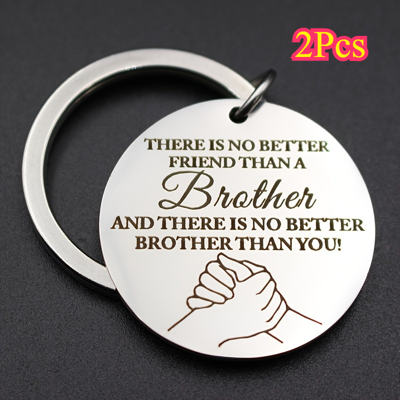 

2pcs Stainless Steel Keychain For Brother, Keychain That Expresses