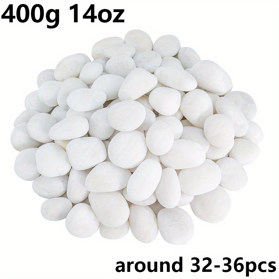 E-shop 200/400G Weiße, hochglänzende, natürliche Kieselsteine 2-3 cm, Hof-Landschaftsdekoration, Steine, für Pflanzenvasen, Aquarien,