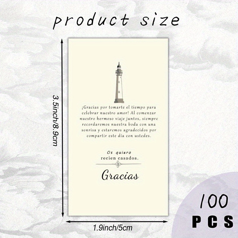 TEMU 100 Tarjetas de Agradecimiento en Español para - Diseño Elegante de Floral con Mensajes Bilingües Inglés/Español, Notas de Papel Premium para