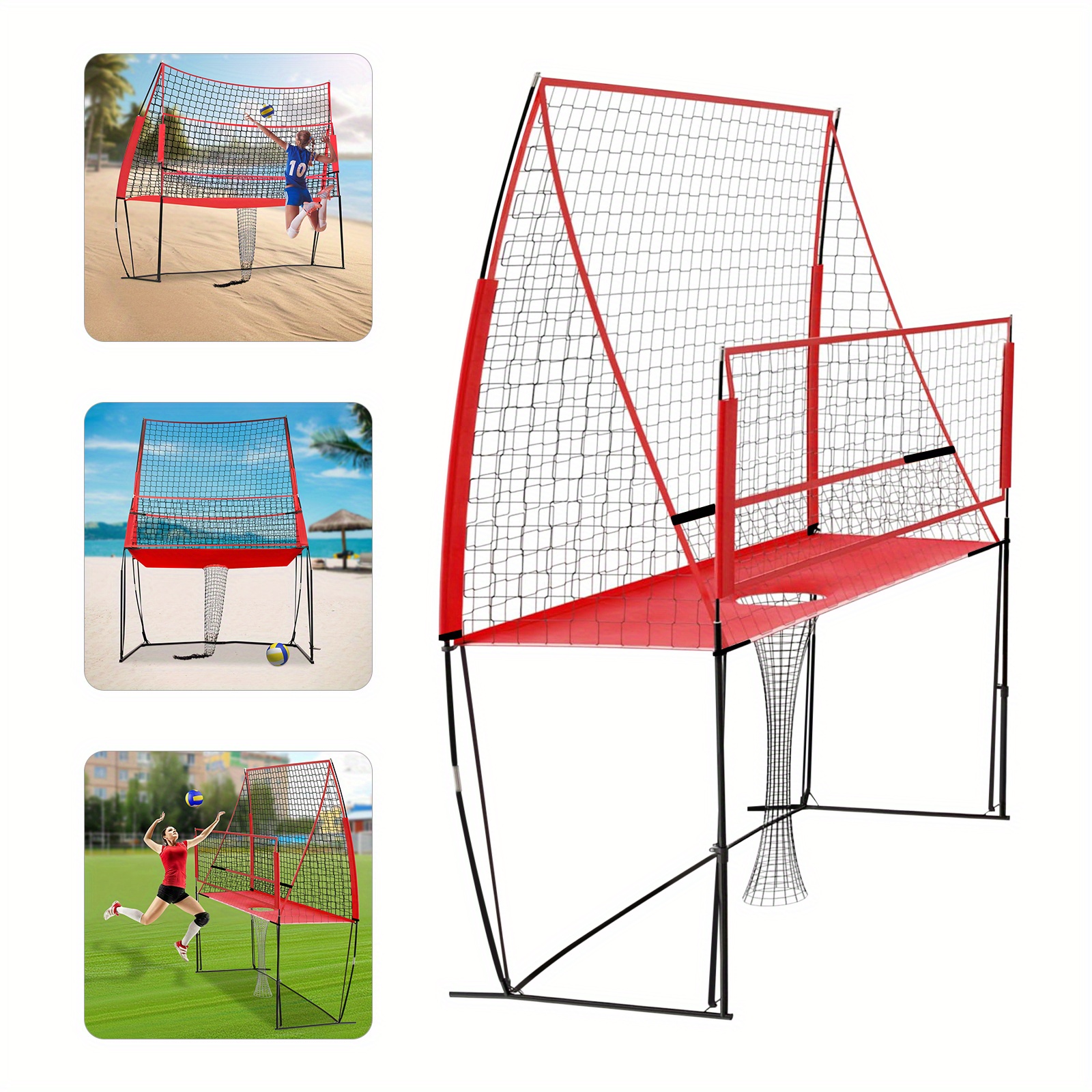 Rete Da Pallavolo Portatile 4,7m Con Pallone Che Si Illumina Al Buio - Altezza Regolabile 87-248 Cm, Per Esterno, Giardino, Spiaggia, Con Borsa