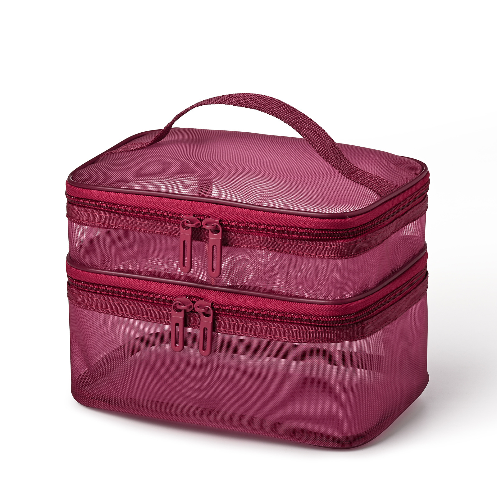 TEMU Ldq Large-capacity Transparent Toiletry & Cosmetic Organizer Bag - Double-layer Travel Storage With Zipper Closure, Suitable For Carry-on