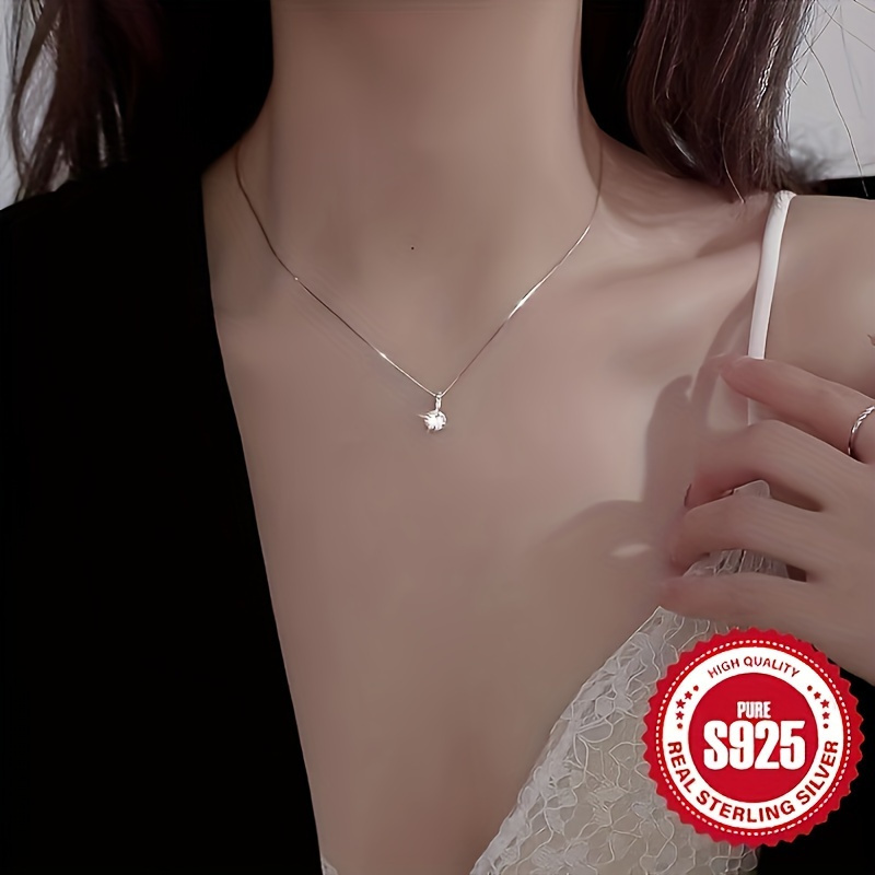 Geometric Water Drop S925 Pure Silver Collarbone Necklace