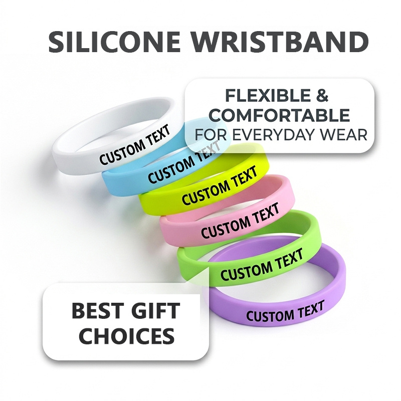 100pc Custom Glow-in-the-Dark Silicone Bracelets Set