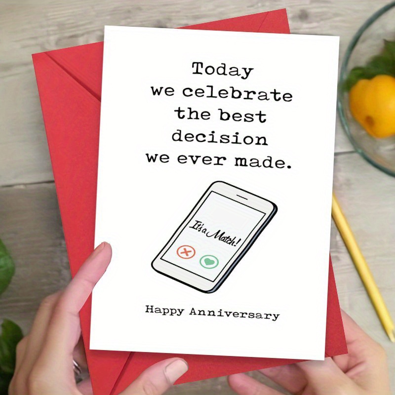 funny right swipe anniversary card   couples   envelope ideal for valentines day celebrations humorous dating app design fun gift 0