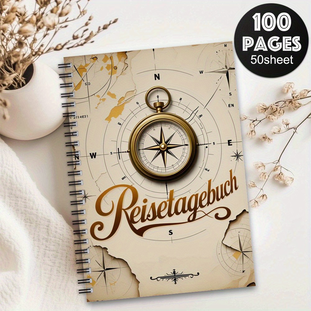 E-shop Vintage Deutschlands Reise Notizbuch Journal, Reisetagebuch, Alte Karte Aufzeichnungsbuch & Bürobedarf Arbeitsbuch, Reisestempel Planer,