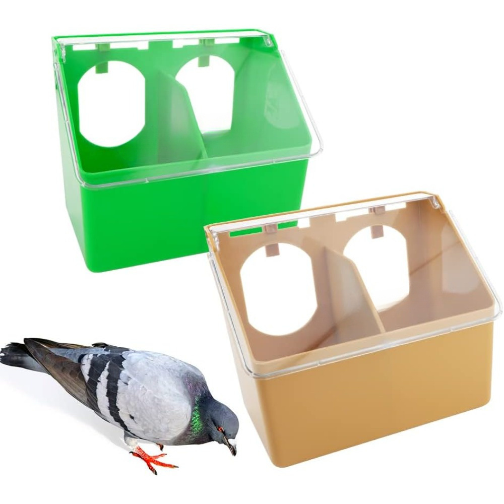 

Bird Feeder For Pigeons, , And Parakeets, Pp Material, Dual Hole Hanging Food Box, For Poultry And Cage Birds