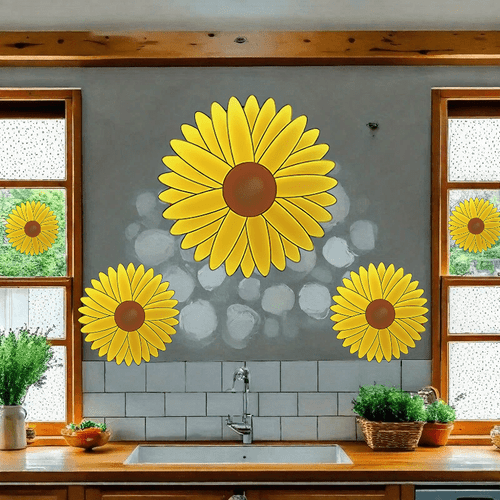 10pcs of sunflower insect stickers fly traps for catching mosquitoes and designed with a small sunflower pattern suitable for windows walls and cabinet doors effective in indoor environments