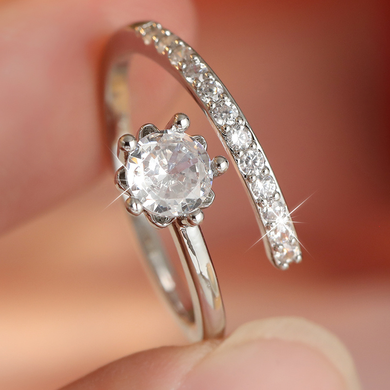 TEMU Anello YOYO regolabile ad estremit� con in Zirconia su un solo - Stile retr簷 elegante e , per uso , feste, di matrimonio, regali di Natale,