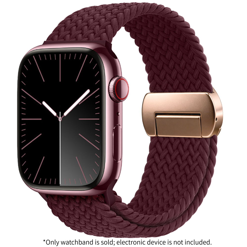 TEMU Smart Watch Band Suitable For Watch S11/10/9/8/7/6/5/4/3/2/1/se/ultra 2, Nylon Woven Magnetic Round Strap, All Sizes 38/40/41/42/44/45/46/49mm,
