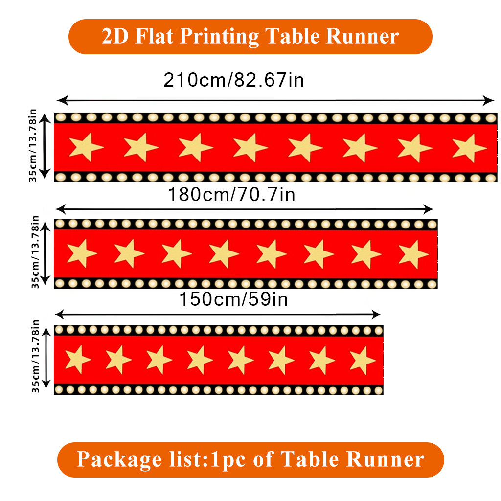 TEMU Pattern Tablecloth For Movie Night - Red Carpet Decoration For Birthday Parties