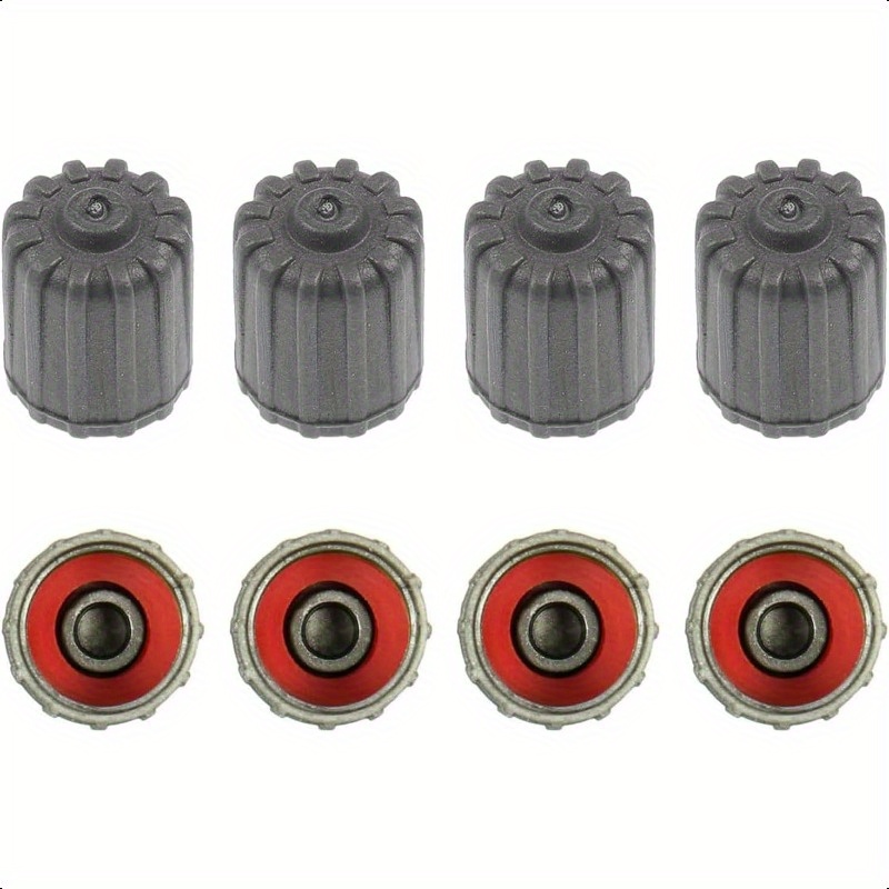 TEMU Tappi TPMS Grigio Venduti in Set da 8, Tappi Valvola Pneumatici in Plastica TPMS, con Guarnizione in Gomma Universale Antipolvere, Adatti per