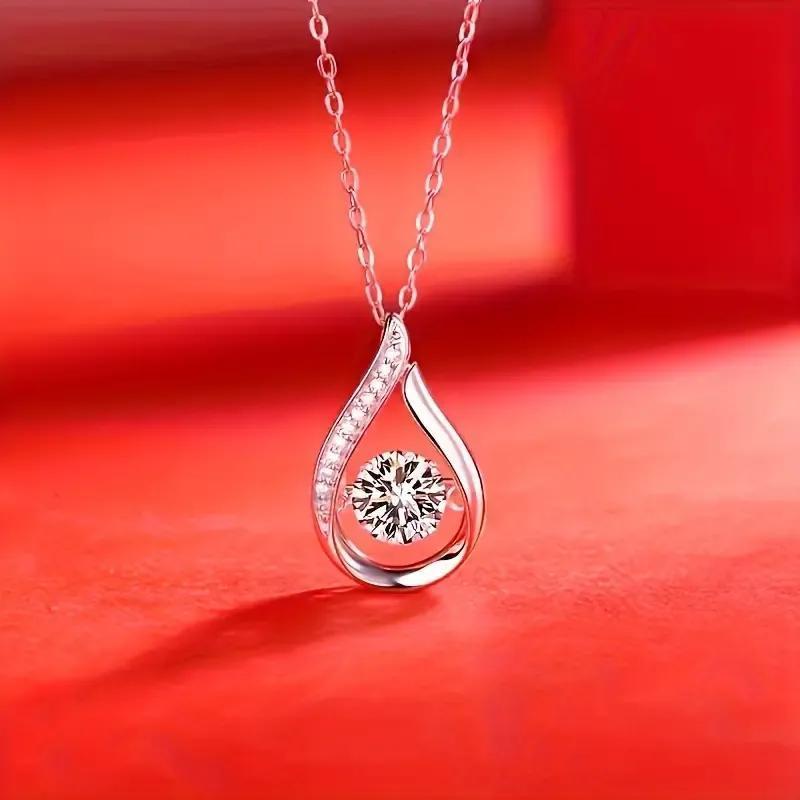 

925 Silver Teardrop Necklace - Elegant Jewelry For Parties, Festivals, And Anniversaries