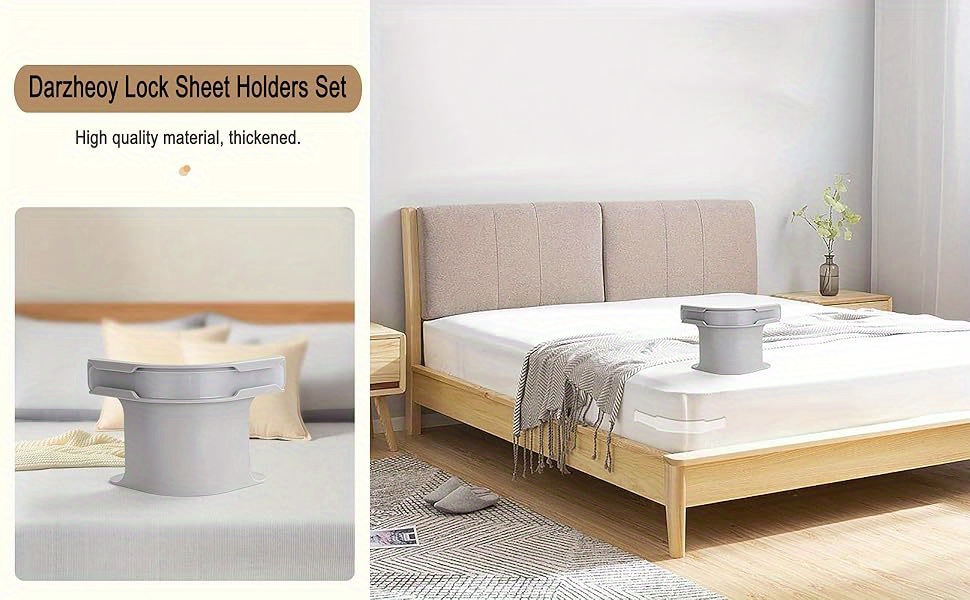 Lock Sheet Holders Set of 4, Bed Sheet Holder Fitted Sheet Straps/Holders Keep Sheets Firm & Tight, Heavy Duty Bed Sheet Holder Corner Fitted Sheet Straps Fit All Mattress Size