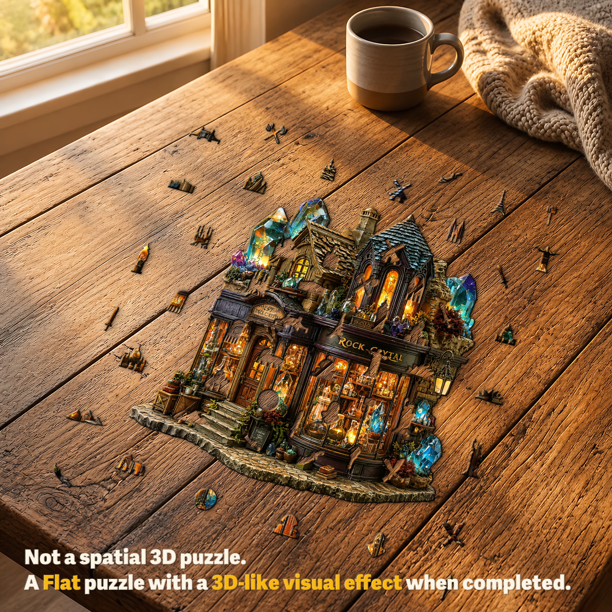 Rustic Crystal Shop Wooden Jigsaw Puzzle, Gift for Kids