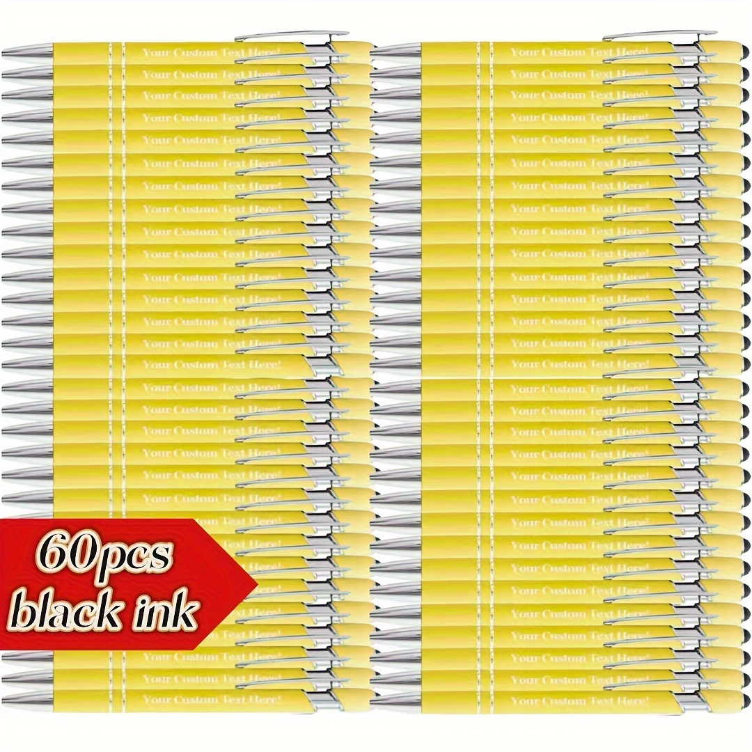 

60 stylos à bille en métal personnalisés avec 'entreprise, design élégant, écriture fluide, idéal pour les remises de diplômes, Thanksgiving, les fêtes - Non lavable, de position, cadeau de luxe