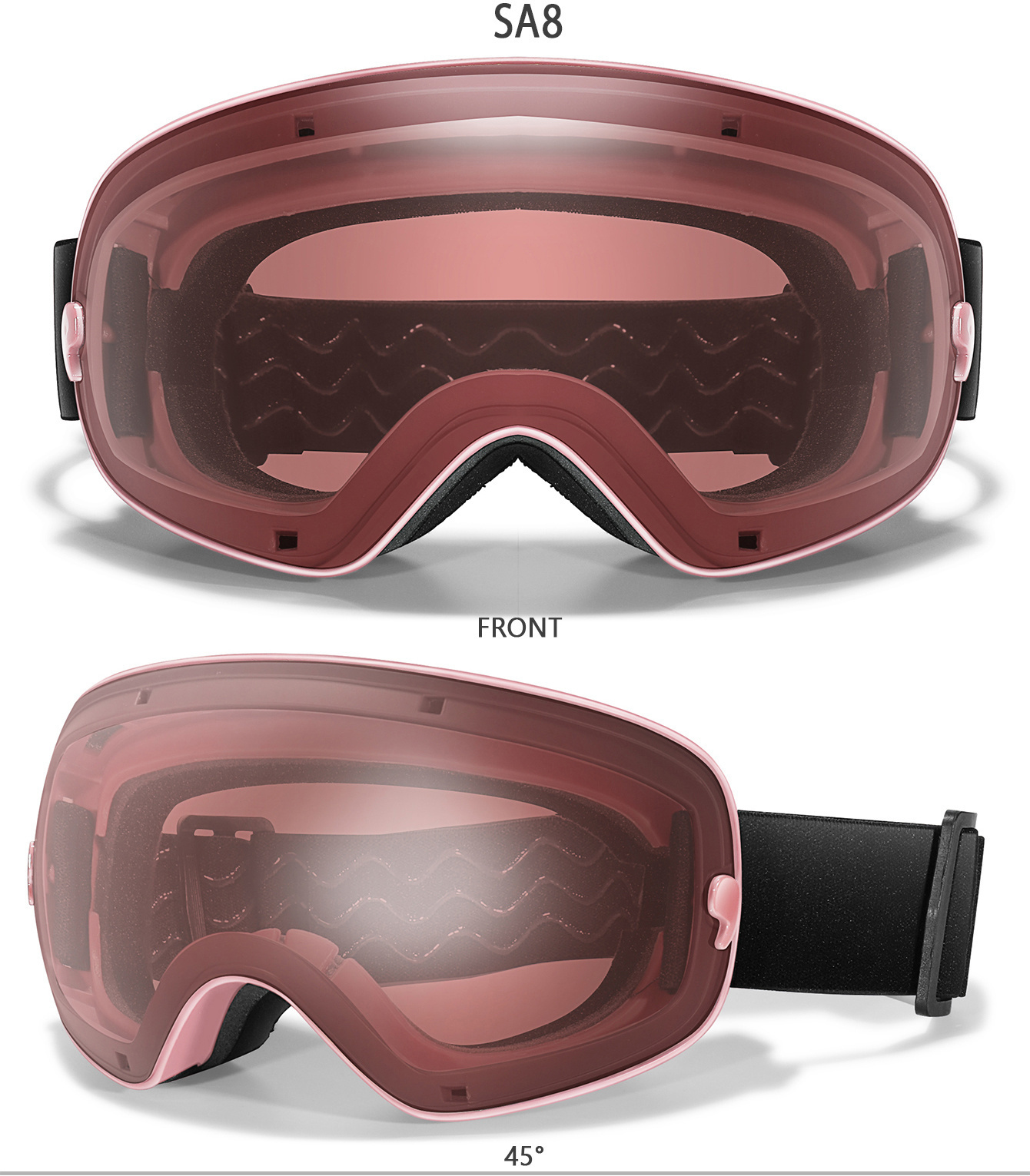 Winter Sports Outdoor Snowboarding Skiing Snow Skiing Goggles TPU Frame Men'S Women'S Teenagers Available, Free Night Vision Lens/Myopia Frame/Goggle One Each