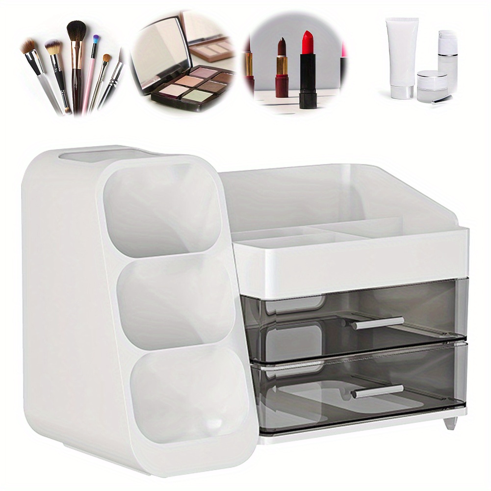 plastic desktop organizer makeup organizer box with drawers makeup storage box dustproof cosmetic display case for lipstick makeup brush Product details 0