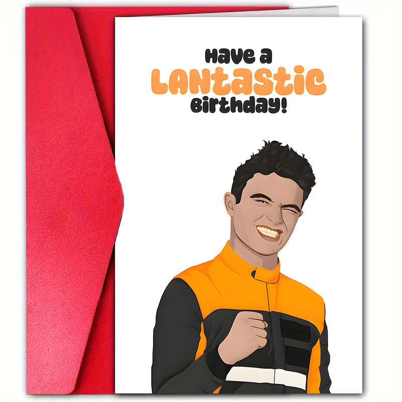 TEMU Romantic Birthday Card With Envelope, Personalized Cartoon Boy In Racing Suit, Ideal For Husband, Wife, , , Best For Birthday And Anniversary