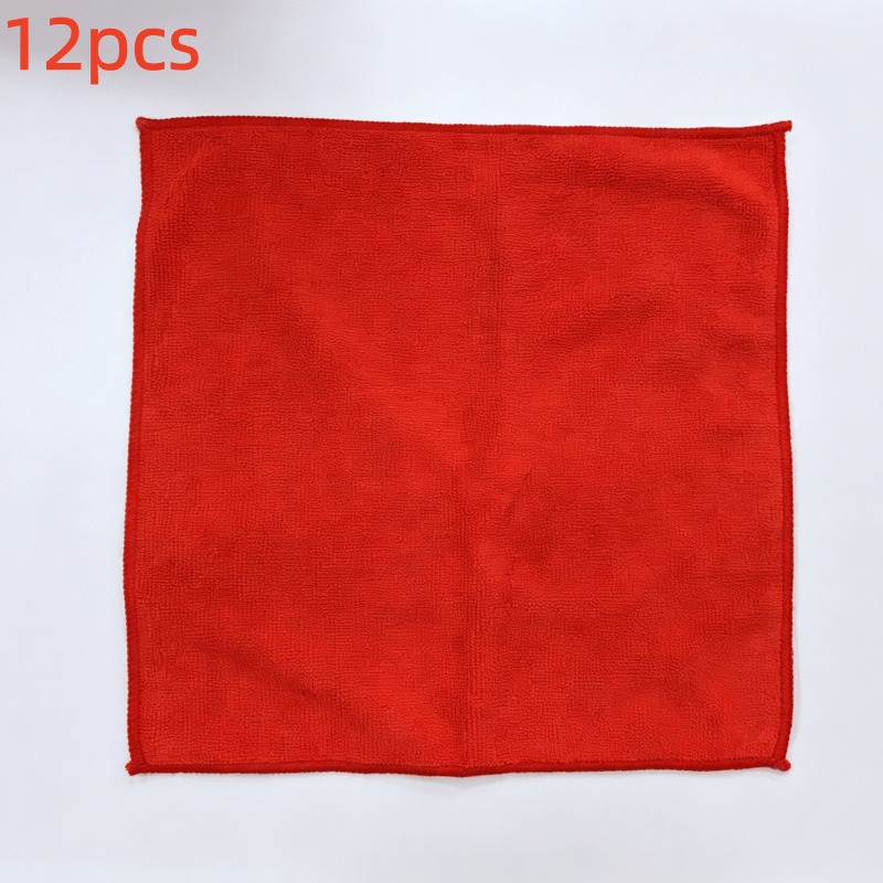 TEMU Peejaa 12pcs Random Color Microfiber Cleaning Cloth Set - Thickened Large Size 30cm*30cm, Multi-functional Household Kitchen Towel, Durable And