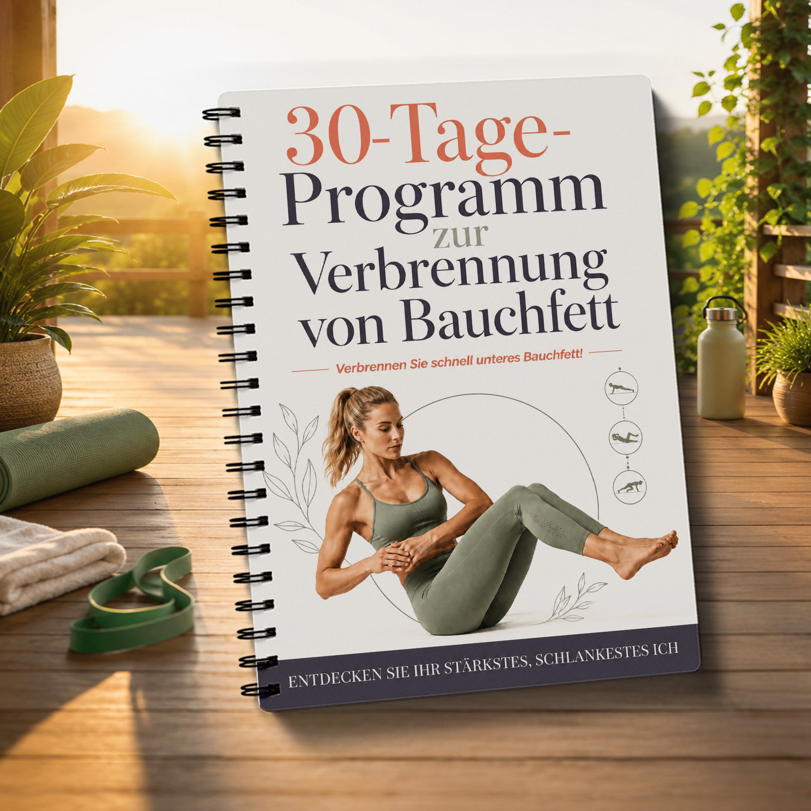 Image of 30-day German Ab & Program: Daily Workout Plan Suitable For & Men, Spiral-bound With Ab Muscle Sculpting Routine, Tummy Toning Guide For Gym, Diet Tracking & Flat Stomach Results