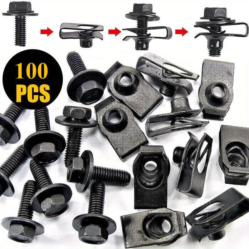 

Car Body Bolts & Clips M6 Engine Cover Undertray Guard Bumper Fender Liner Retainer Rivet Screws