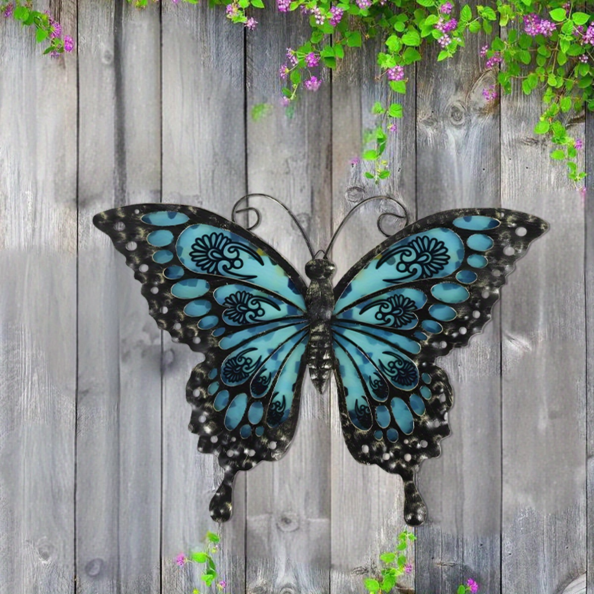 TEMU 1pc Colorful Metal Wall Sculpture, Colorful Art Door Wall Plaque Decoration, Room Bedroom Sculpture Wall Decoration, Porch, Fence, Garden,